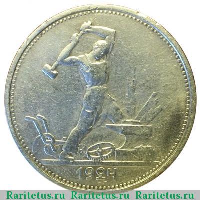 Реверс монеты полтинник 1924 года ТР без точки