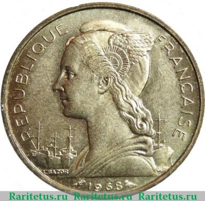 20 франков (francs) 1968 года   Французские афар и исса