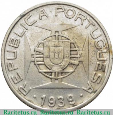 Реверс монеты 5 эскудо (escudos) 1939 года   Сан-Томе и Принсипи
