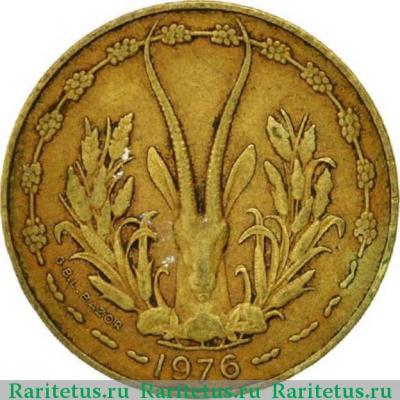 10 франков (francs) 1976 года   Западная Африка (BCEAO)