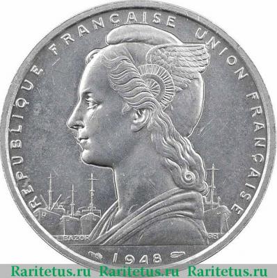 1 франк (franc) 1948 года   Французское Сомали