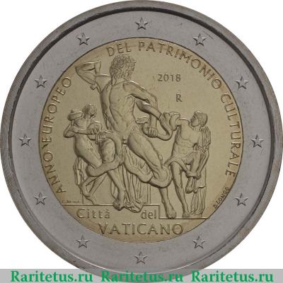 2 евро (euro) 2018 года  культурное наследие Ватикан