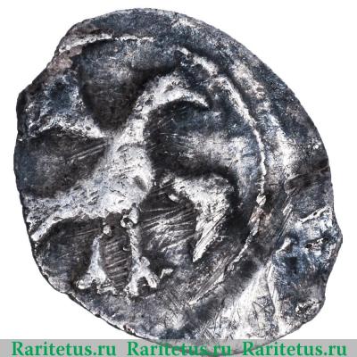 полушка Федора Ивановича чекан Пскова 1584-1598 годов  птица вправо/вязь