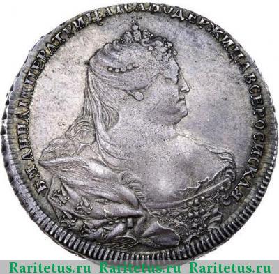 1 рубль 1737 года  крест не касается