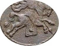 Деталь монеты 1 копейка 1707 года  без букв