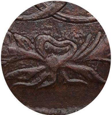 Деталь монеты 5 копеек 1763 года СПМ буквы меньше, бант больше