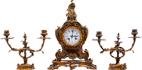 Бронзовые каминные тройки